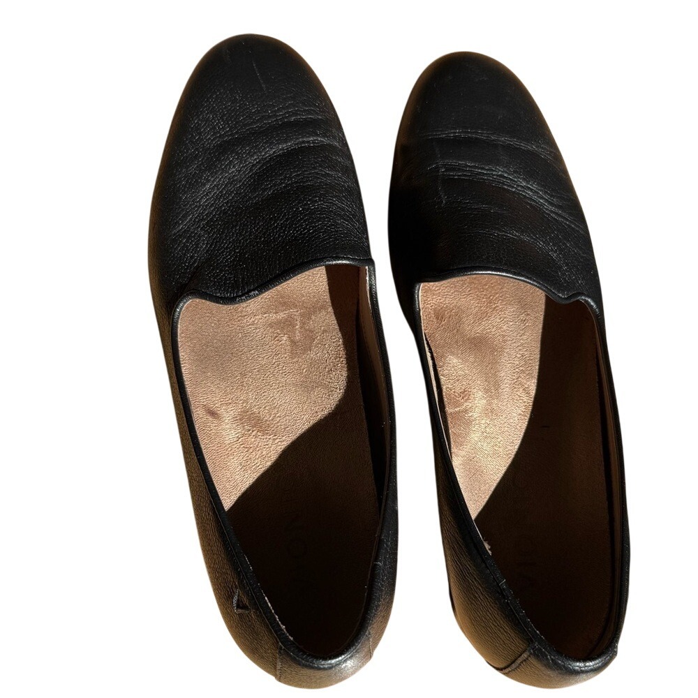 Vionic Willa II Black‎ Leather Orthotic Loafer Flats Size 7 APMA Comfort Shoes